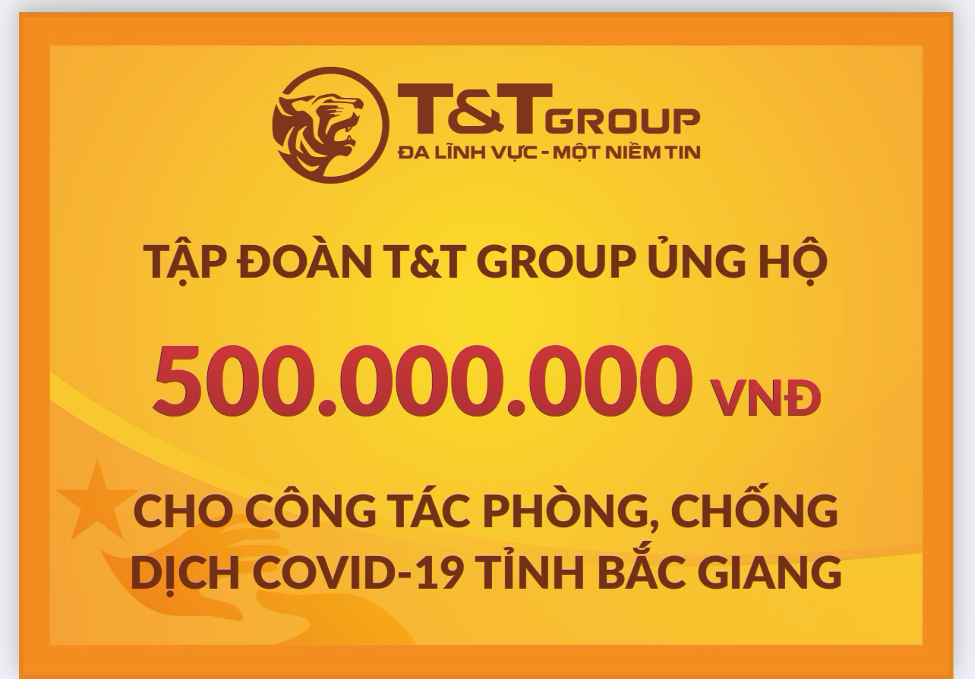 Tập đoàn T&T Group tiếp tục trao tặng tỉnh Bắc Giang 500 triệu đồng.