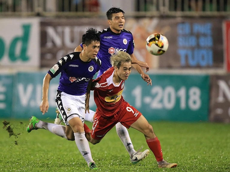 Hoàng Anh Gia Lai trong trận gặp Hà Nội FC.