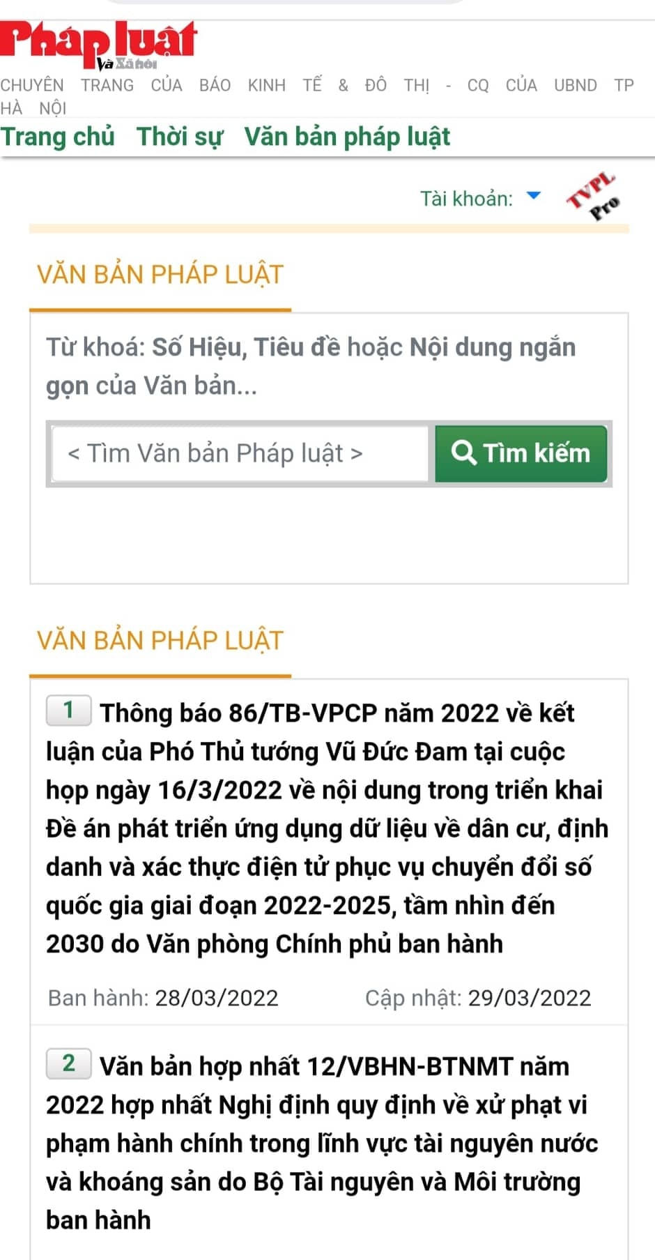 Hệ thống thư viện về luật hàng đầu với hơn 380.000 văn bản luật. Ảnh: PL&XH.