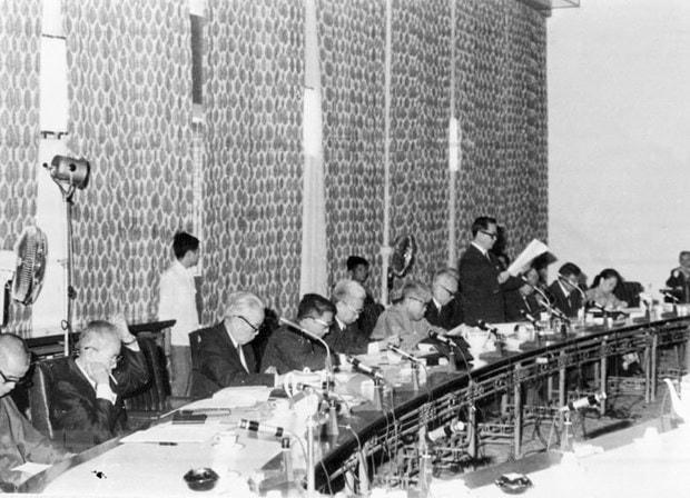 Hội đồng bầu cử toàn quốc họp phiên thứ nhất, ngày 21 - 22/2/1976, tại Sài Gòn (từ 2/7/1976 được đổi tên là Thành phố Hồ Chí Minh). (Ảnh: TTXVN)