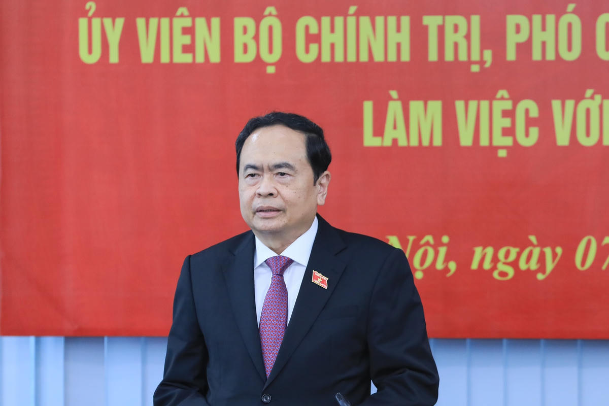 Phó Chủ tịch Thường trực Quốc hội Trần Thanh Mẫn phát biểu tại buổi làm việc. Ảnh: Quang Vinh.