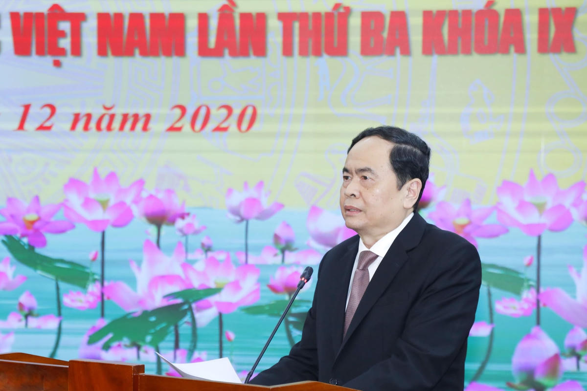 Chủ tịch Trần Thanh Mẫn phát biểu khai mạc Hội nghị. Ảnh: Quang Vinh.