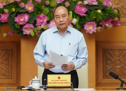 Thủ tướng Nguyễn Xuân Phúc phát biểu tại cuộc họp - Ảnh: VGP
