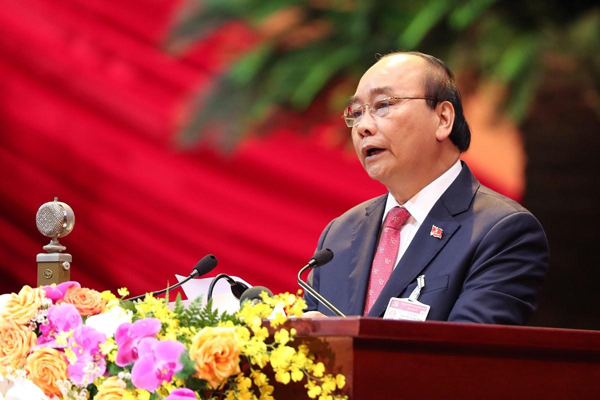 Thủ tướng Chính phủ Nguyễn Xuân Phúc đọc diễn văn khai mạc Đại hội.