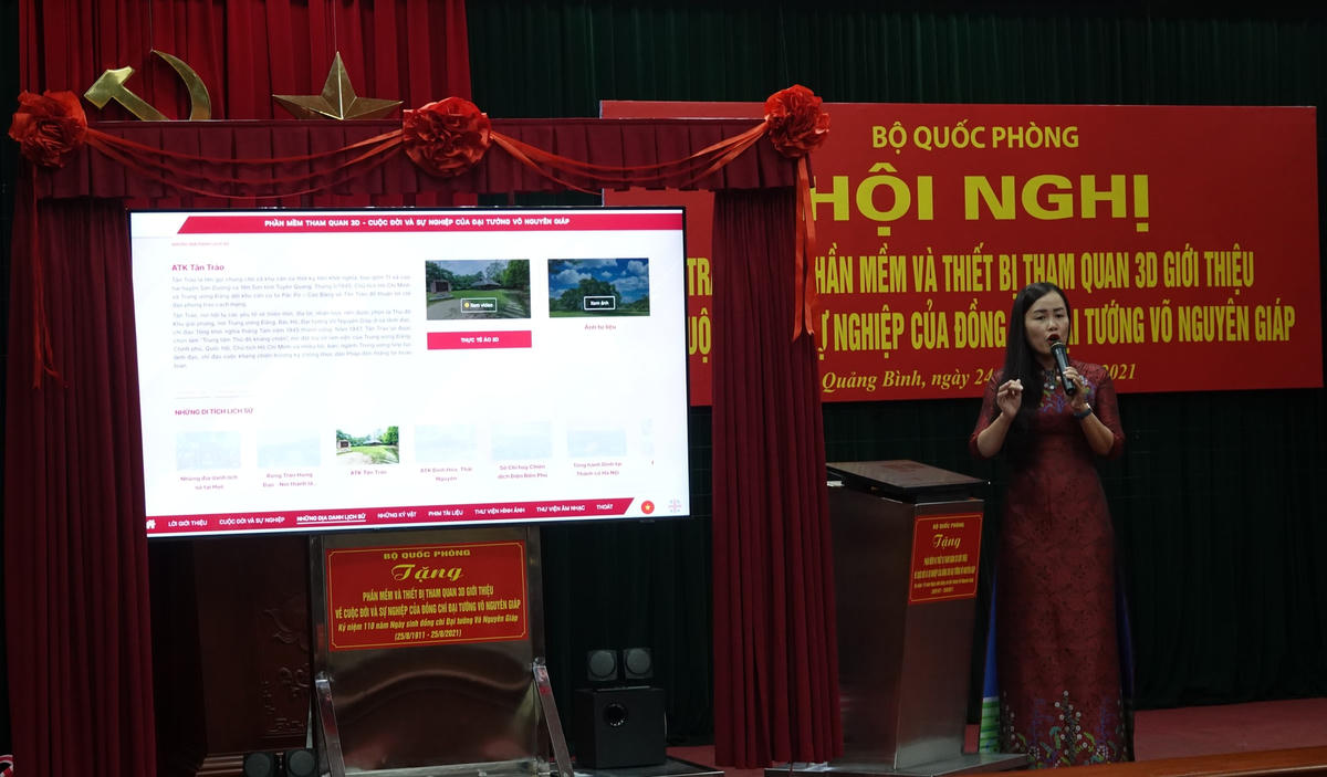 Giới thiệu phần mềm và thiết bị tham quan 3D về cuộc đời, sự nghiệp của Đại tướng Võ Nguyên Giáp.