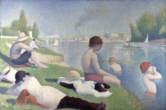 Bức "Những người đi tắm ở Asnières" của Georges Seurat, vẽ năm 1884.