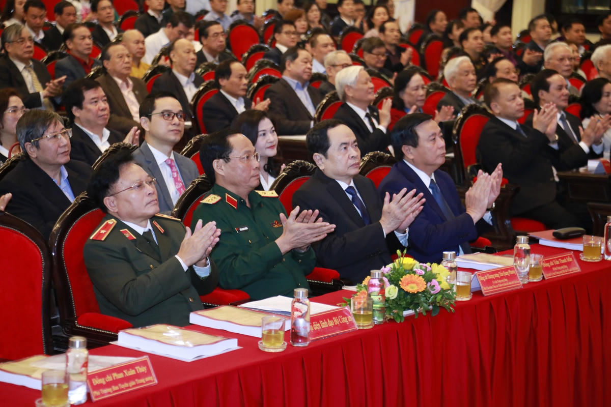 Lãnh đạo, nguyên lãnh đạo Đảng, Nhà nước, MTTQ Việt Nam dự Hội thảo tại điểm cầu Học viện Chính trị quốc gia Hồ Chí Minh.