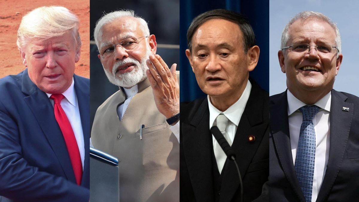Các nhà lãnh đạo trong nhóm Bộ tứ kim cương gồm Mỹ, Ấn Độ, Nhật Bản và Australia. Ảnh: Reuters.