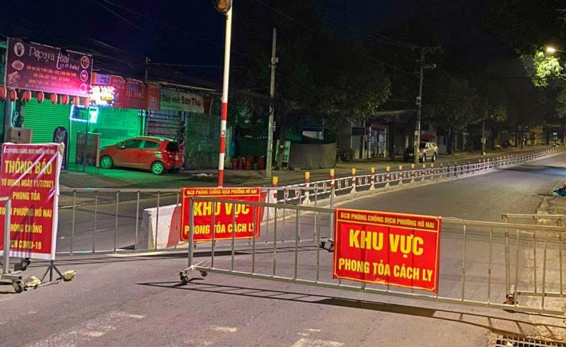 Một chốt phong tỏa tại Phường Hố Nai (TP.Biên Hòa).