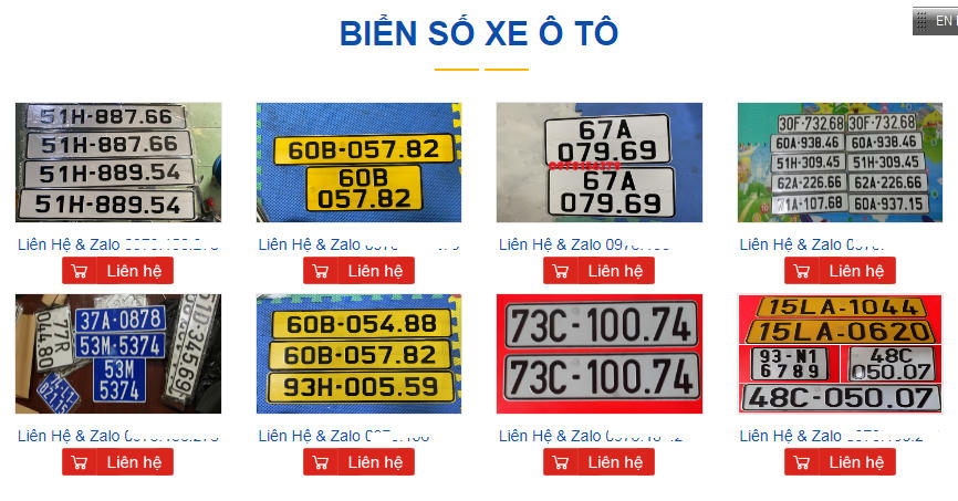 Nhiều 'trùm' làm biển số còn có cả website quảng cáo dịch vụ.