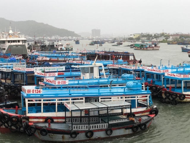 Tàu, thuyền Khánh Hòa đang vào nơi tránh trú bão.