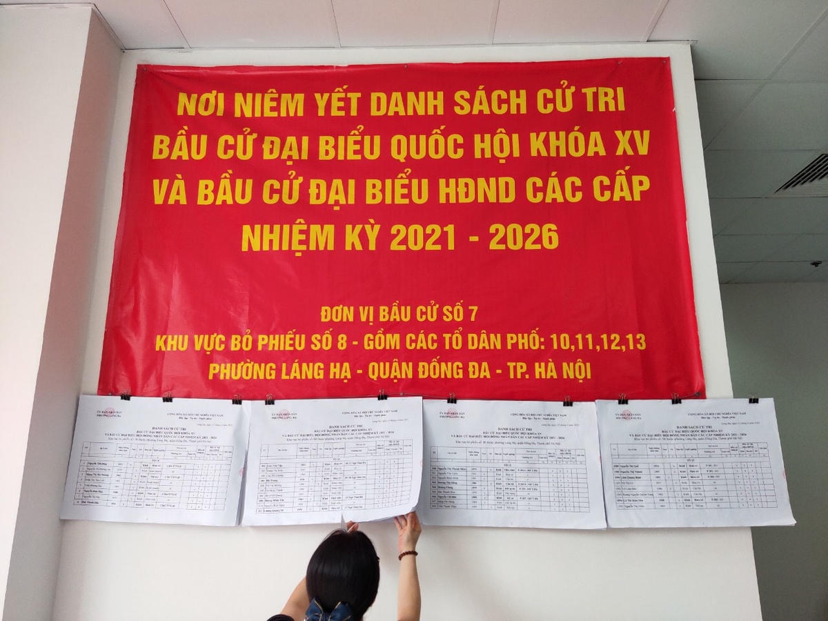 Danh sách cử tri của 4 Tổ dân phố được niêm yết.