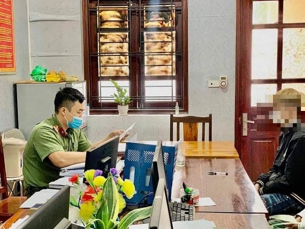 Đối tượng K. tại cơ quan chức năng.