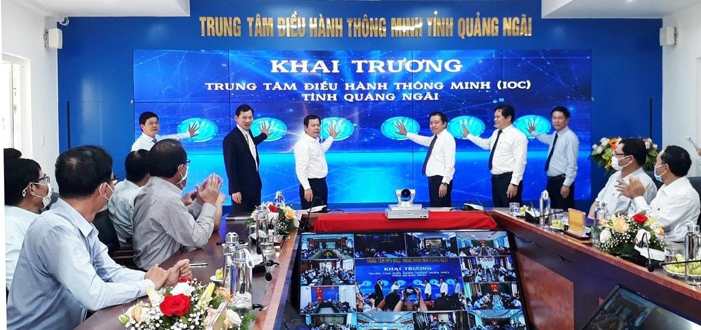 Nghi lễ Khai trương Trung tâm IOC tỉnh Quảng Ngãi.