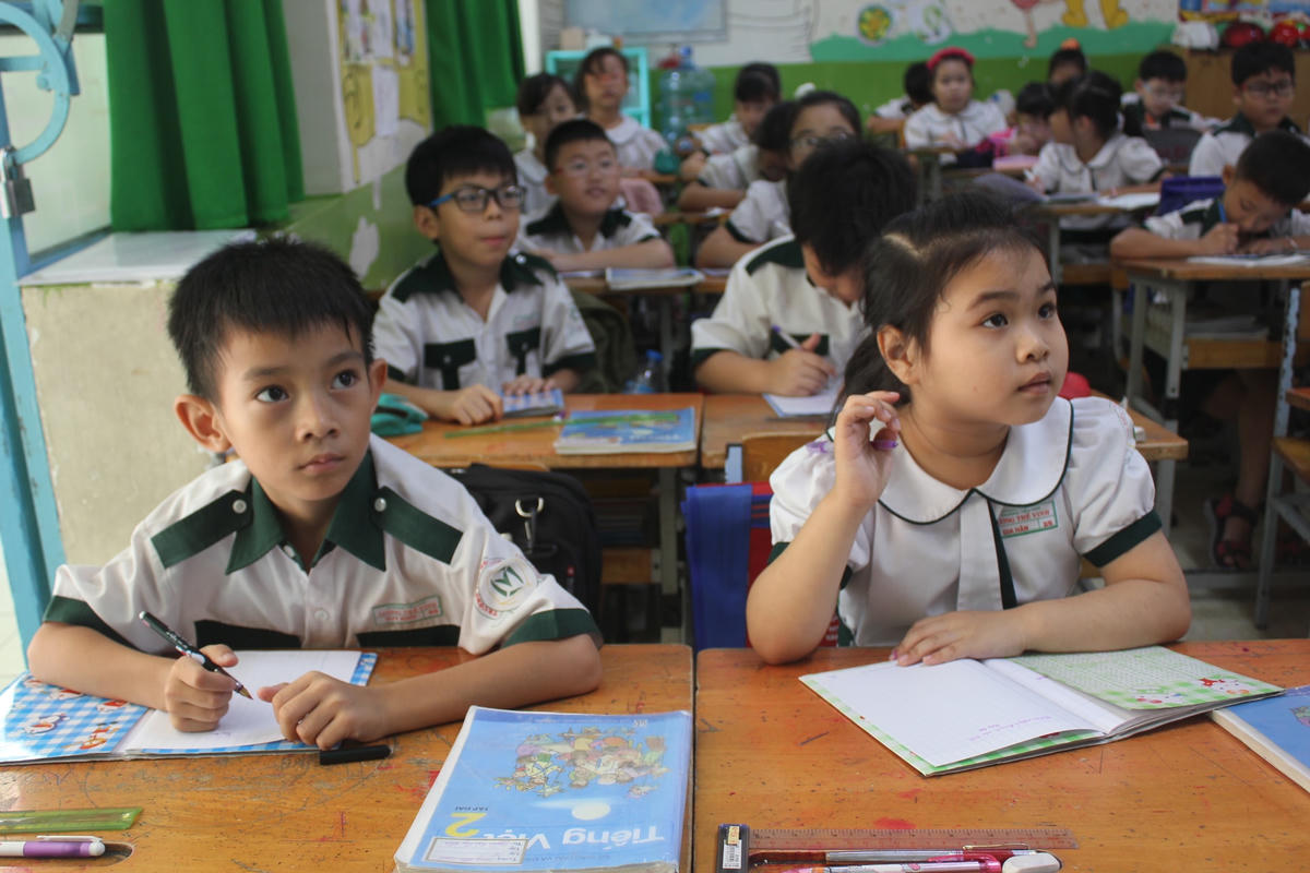 Học sinh tiểu học tại TP HCM trong tiết học. Ảnh minh họa.