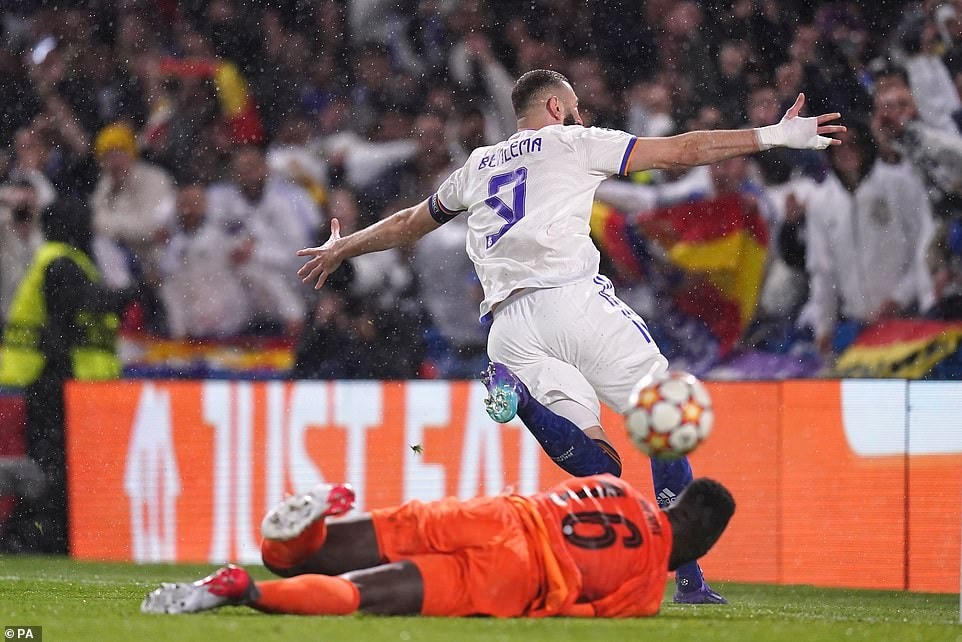 Sự nhạy bén của Benzema giúp Real Madrid tận dụng khá tốt các cơ hội (Ảnh: PA).