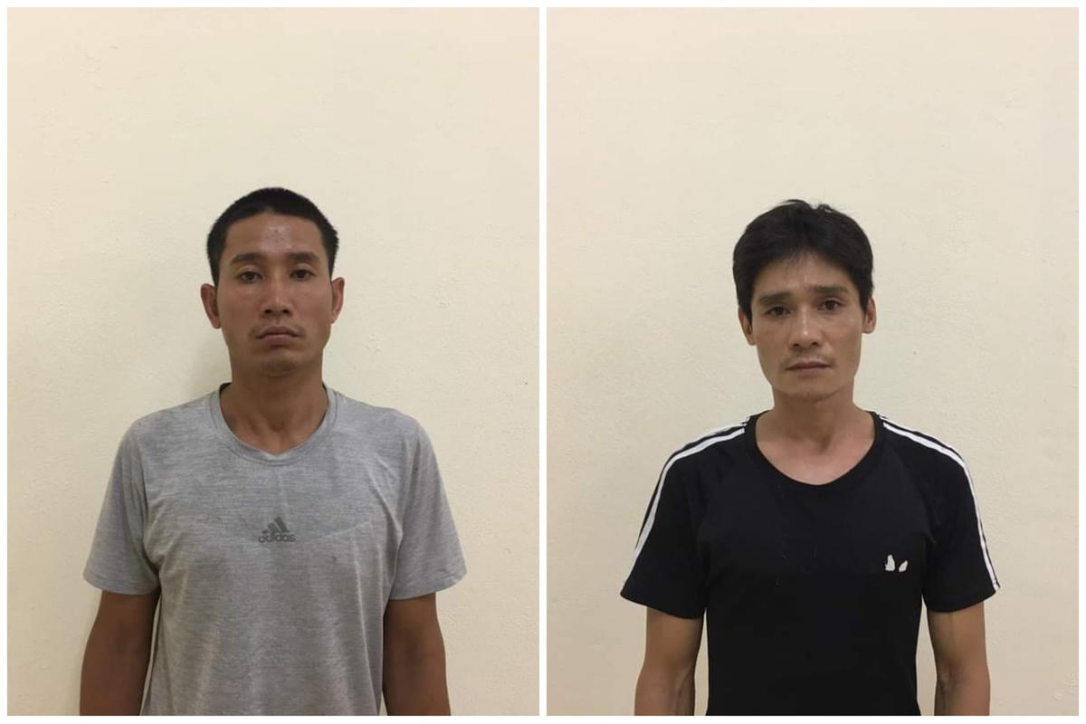 Nguyễn Đình Tư và Đoàn Văn Hưng tại cơ quan điều tra.