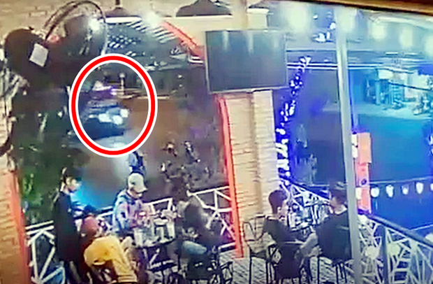 Thời điểm xảy ra tai nạn (vòng tròn đỏ) Ảnh trích xuất camera.