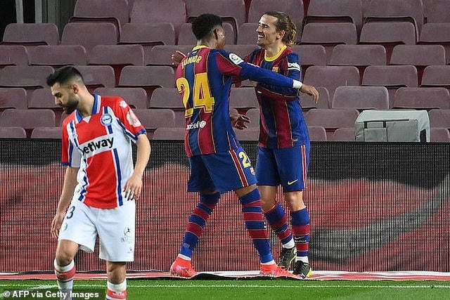 Firpo ấn định chiến thắng 5-1 cho Barcelona sau đường chuyền của Griezmann.