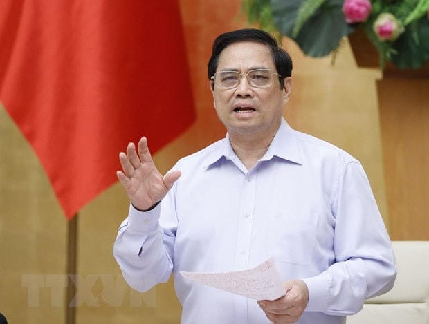 Thủ tướng Phạm Minh Chính phát biểu chỉ đạo. (Ảnh: Dương Giang/TTXVN).