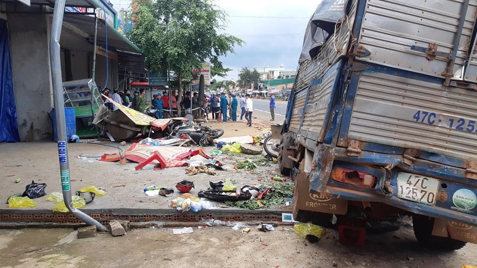Hiện trường vụ tai nạn.