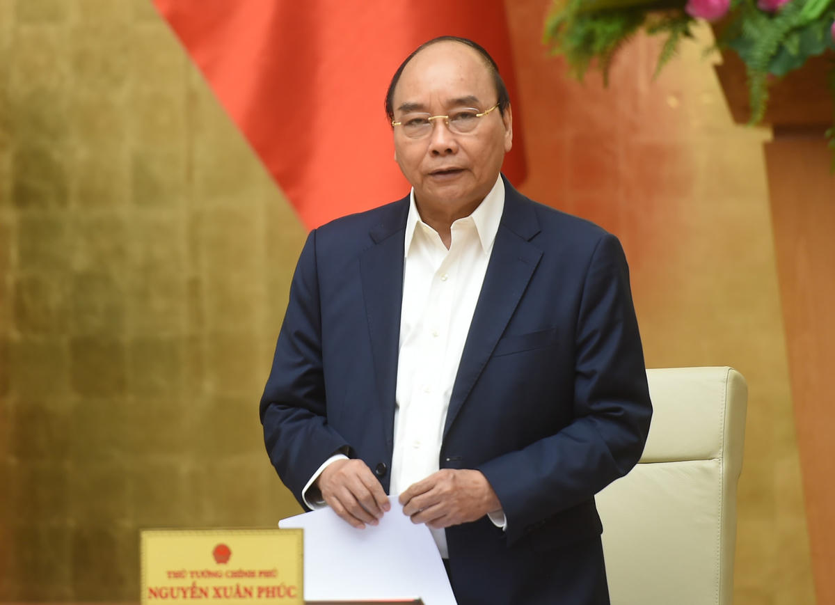 Thủ tướng phát biểu kết luận cuộc họp trực tuyến toàn quốc của Thường trực Chính phủ với Ban Chỉ đạo quốc gia và các địa phương. Ảnh VGP/Quang Hiếu.  