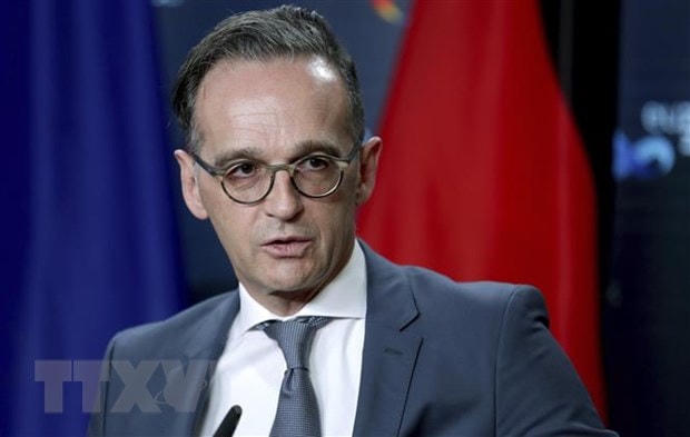 Ngoại trưởng Đức Heiko Maas phát biểu trong một cuộc họp báo tại thủ đô Berlin. (Ảnh: AFP/TTXVN).