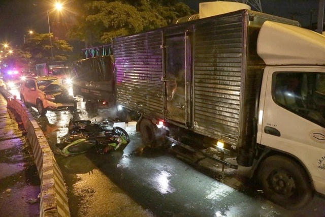Vị trí xảy ra vụ tai nạn liên hoàn.