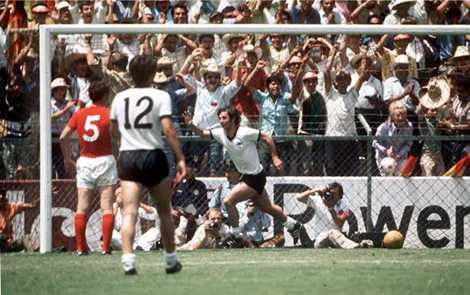 Đội tuyển Anh thua Tây Đức với tỷ số 2-3 tại World Cup 1970.