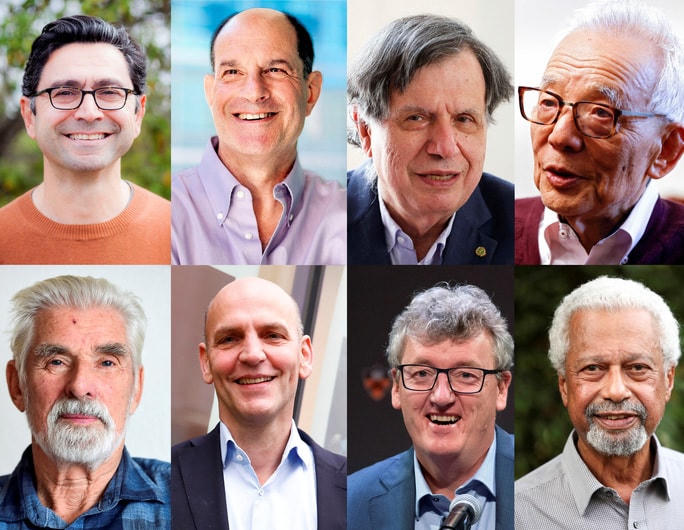 Tất cả 8 người đoạt giải Nobel 2021 về y học, hóa học, vật lý và văn học đều là nam giới. Nguồn: Reuters.