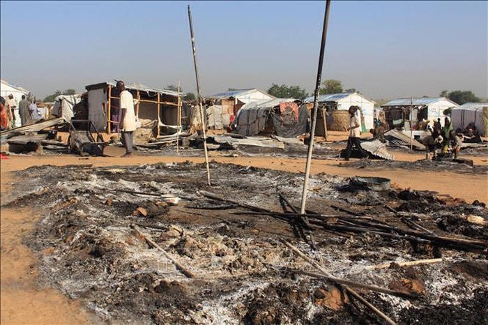 Hiện trường một vụ tấn công tại Maiduguri, bang Borno, đông bắc Nigeria. Ảnh tư liệu: AFP/TTXVN.