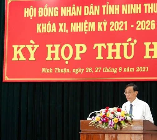 Ông Nguyễn Đức Thanh, Ủy viên Trung ương Đảng, Bí thư Tỉnh ủy Ninh Thuận phát biểu chỉ đạo tại kỳ họp.