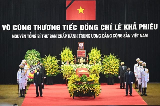 Lễ truy điệu nguyên Tổng Bí thư Lê Khả Phiêu. Ảnh: Quang Vinh.