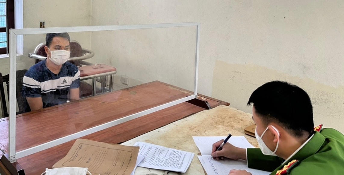 Đàm Quang Điệp tại cơ quan điều tra.