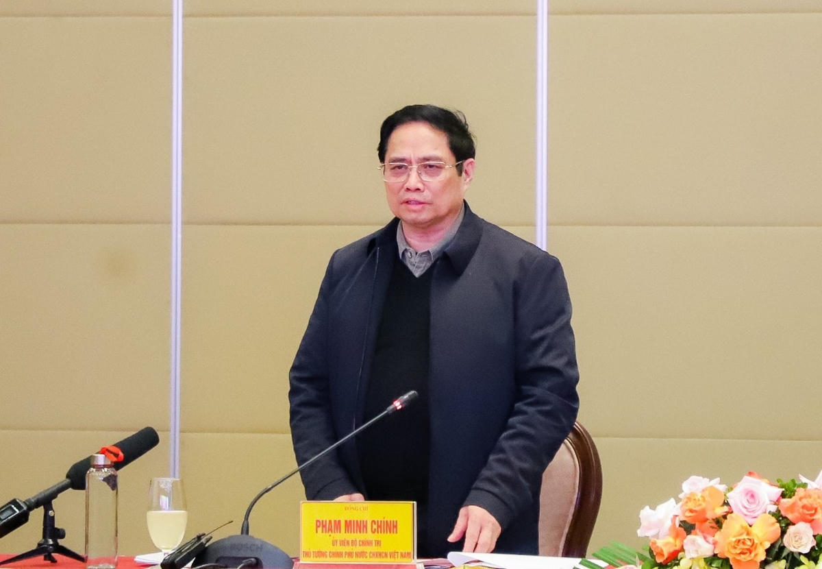 Thủ tướng Chính phủ Phạm Minh Chính phát biểu tại cuộc họp kiểm tra tiến độ dự án cao tốc Bắc Nam đoạn từ Ninh Bình đến Thừa Thiên - Huế.