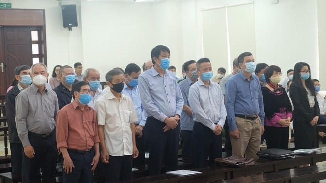 Các bị cáo tại tòa.