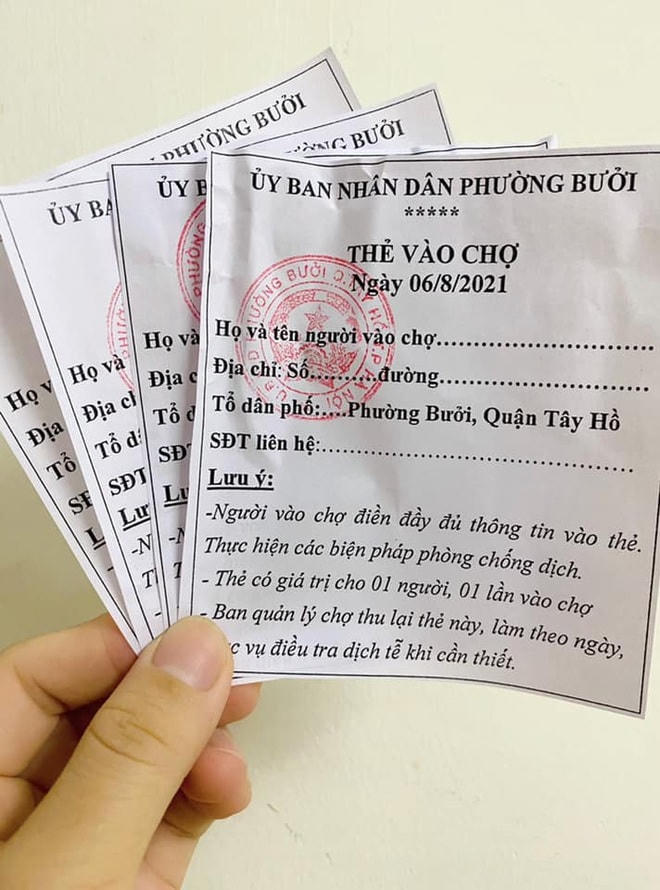 Thẻ vào chợ Bưởi được phát hành trong những ngày qua