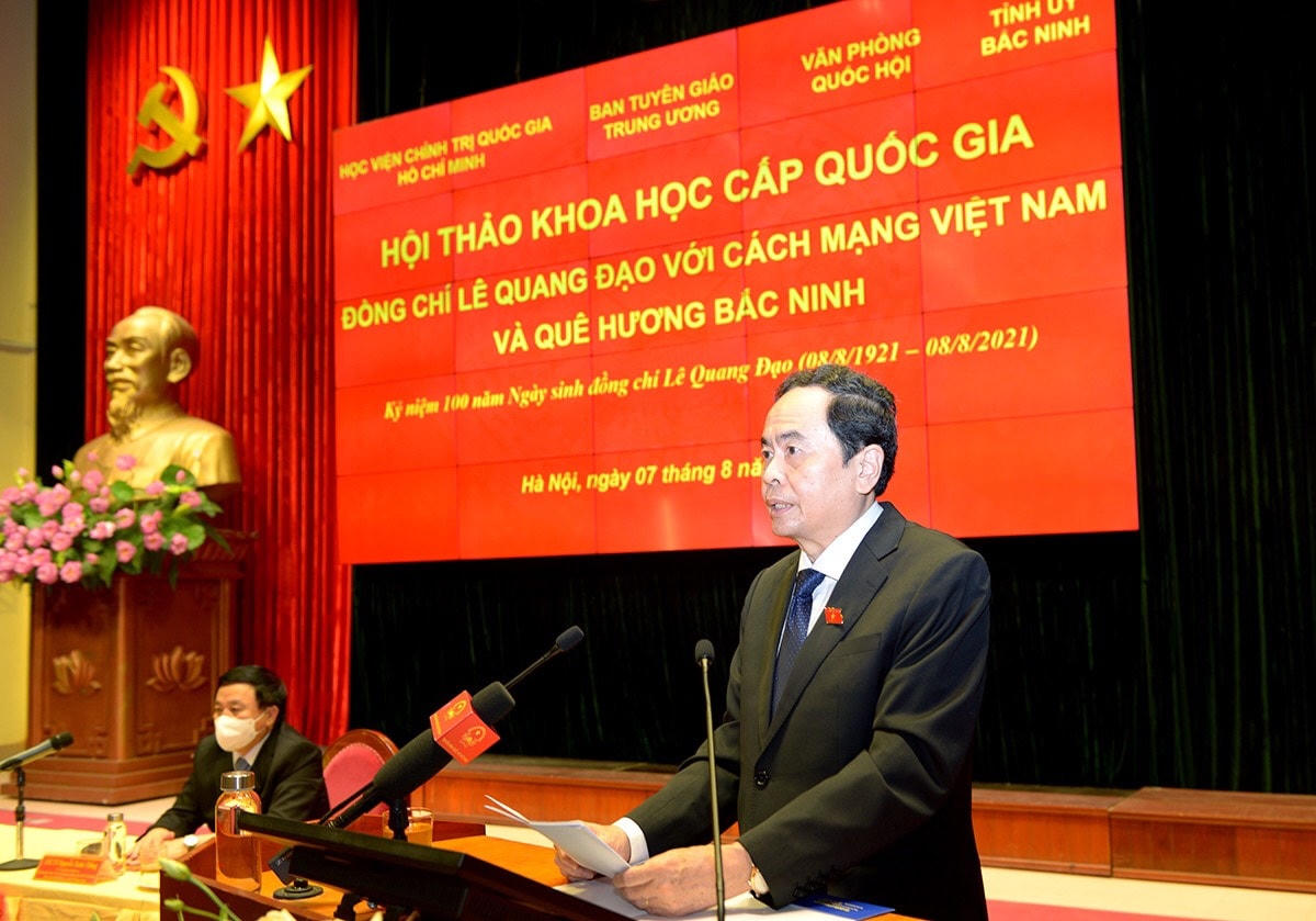Phó Chủ tịch Thường trực Quốc hội Trần Thanh Mẫn phát biểu tại Hội thảo.