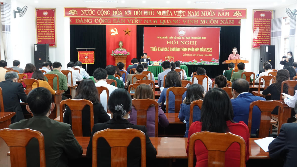 Mặt trận tỉnh Quảng Bình tổ chức Hội nghị triển khai các chương trình phối hợp với chính quyền, các sở, ban, ngành, cấp tỉnh năm 2022.