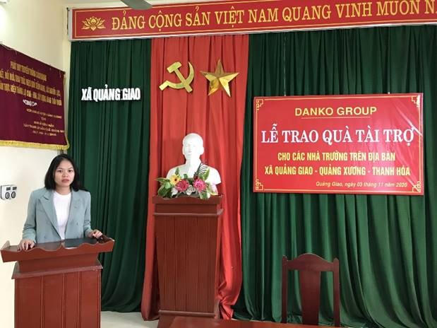 Bà Vũ Minh Châu, Giám đốc Ban Marketing và Truyền thông, Tập đoàn Danko phát biểu tại buổi lễ.