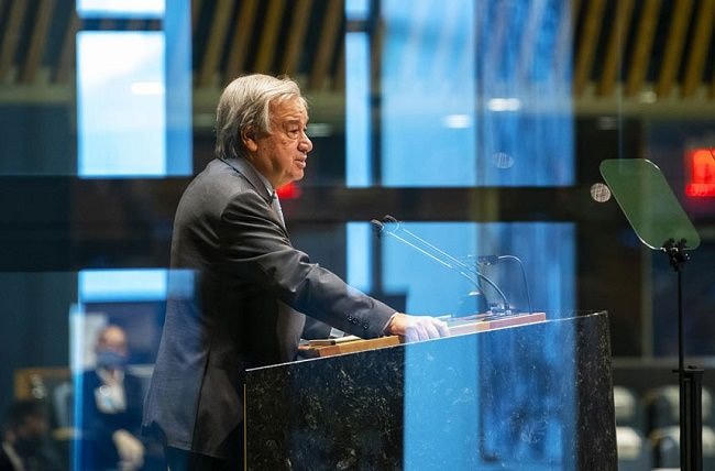 Tổng Thư ký LHQ Antonio Guterres kêu gọi thế giới thực hiện quản trị toàn cầu thời hậu đại dịch Covid-19. Nguồn: UN.