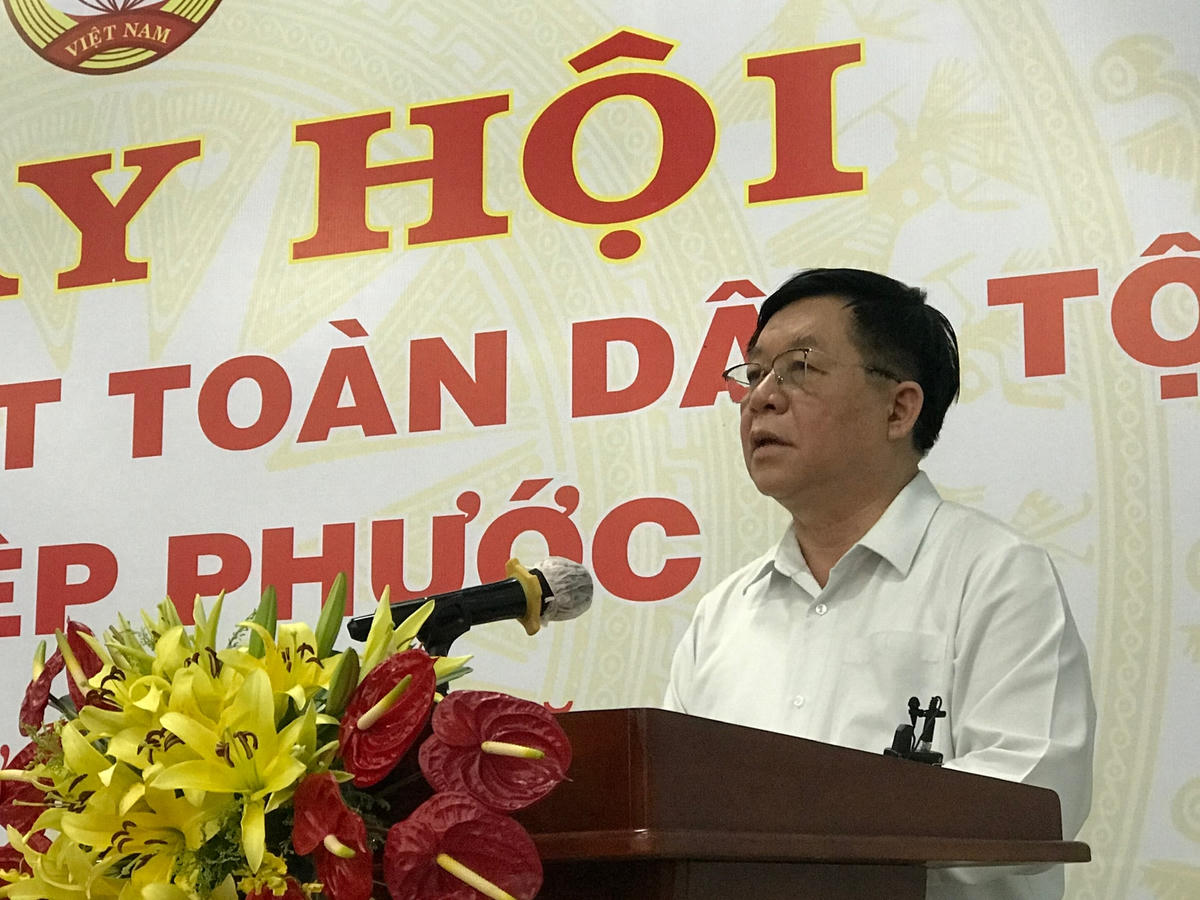 Trưởng ban Tuyên giáo Trung ương Nguyễn Trọng Nghĩa phát biểu tại ngày hội.