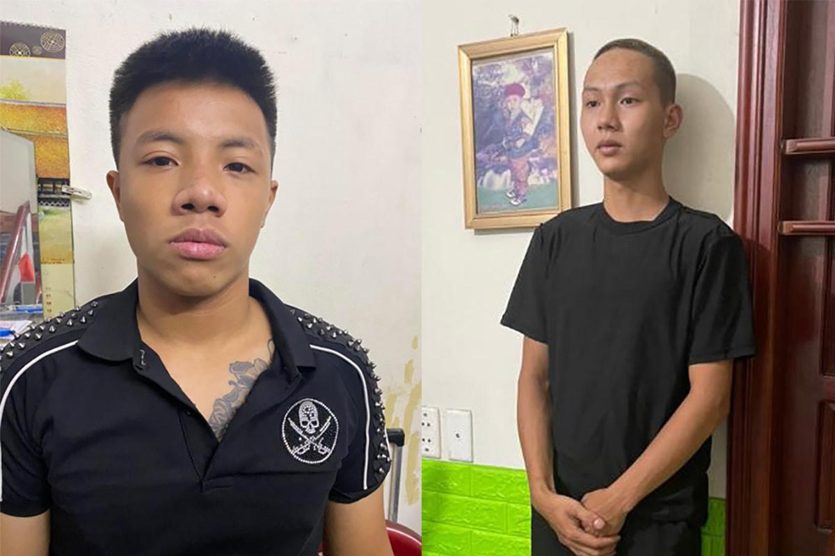 Khánh (trái) và Bình lúc bị bắt- Ảnh: Công an cung cấp