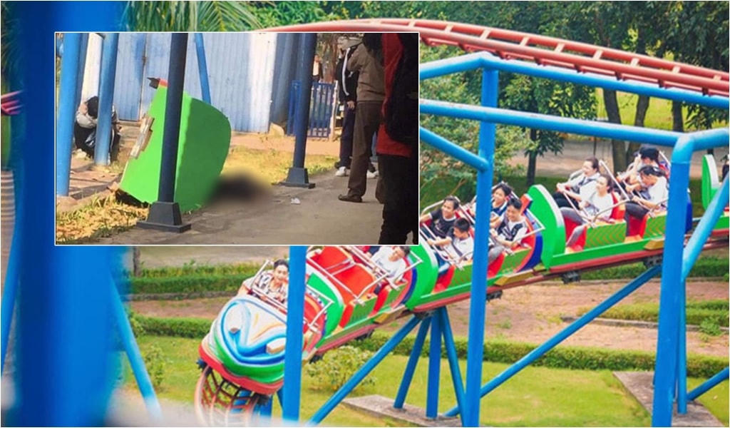 Tàu lượn siêu tốc tại khu du lịch Đảo Ngọc Xanh.