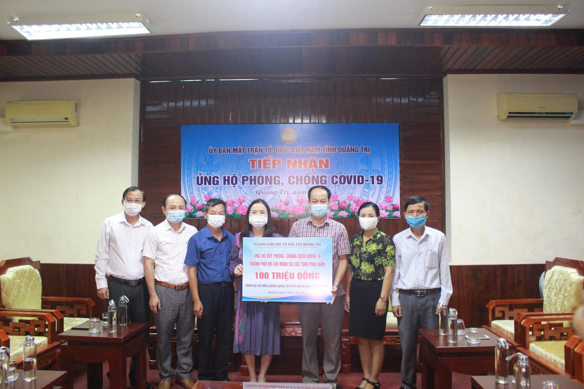 Ngành Giáo dục tỉnh Quảng Trị ủng hộ 100 triệu đồng hỗ trợ người dân TP Hồ Chí Minh và các tỉnh phía Nam chống dịch.