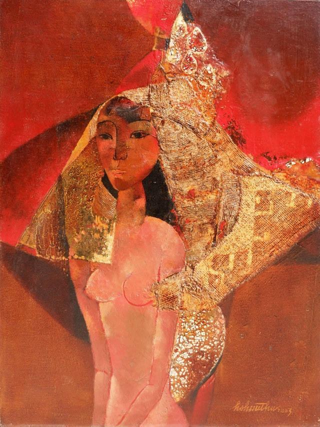 Tác phẩm Thiếu nữ của họa sĩ Hồ Hữu Thủ.