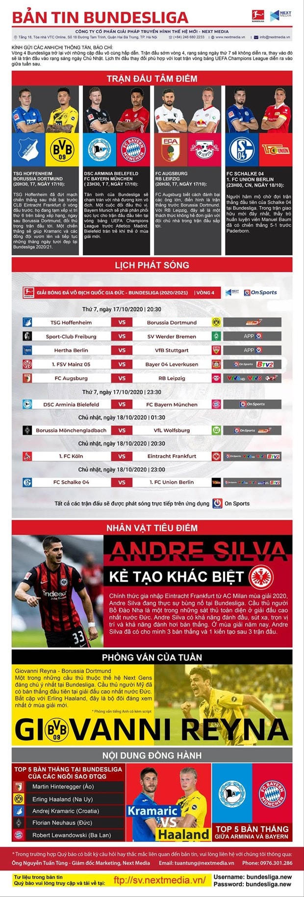 Lịch trực tiếp: Bayern, Dortmund chạy đà cho Champions League