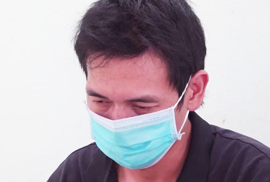 Đối tượng Bùi Minh Duẩn tại cơ quan điều tra.