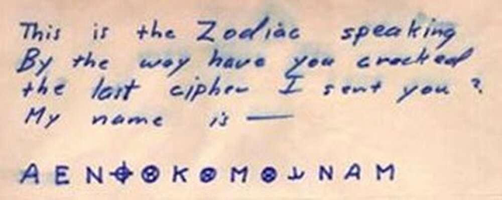 Đoạn mật mã Z13 của tên sát nhân Zodiac. Ảnh Iflscience.