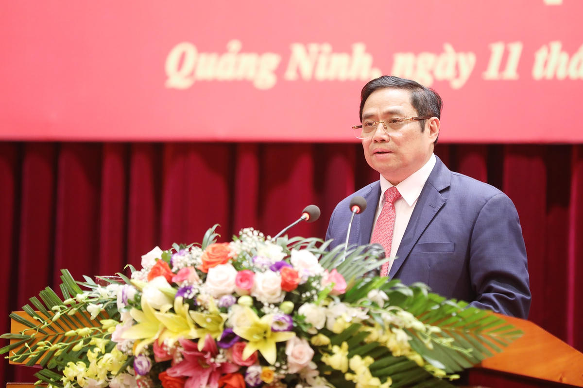 Ông Phạm Minh Chính, Ủy viên Bộ Chính trị, Bí thư Trung ương Đảng, Trưởng Ban Tổ chức Trung ương, phát biểu tại hội nghị. Ảnh: BQN.